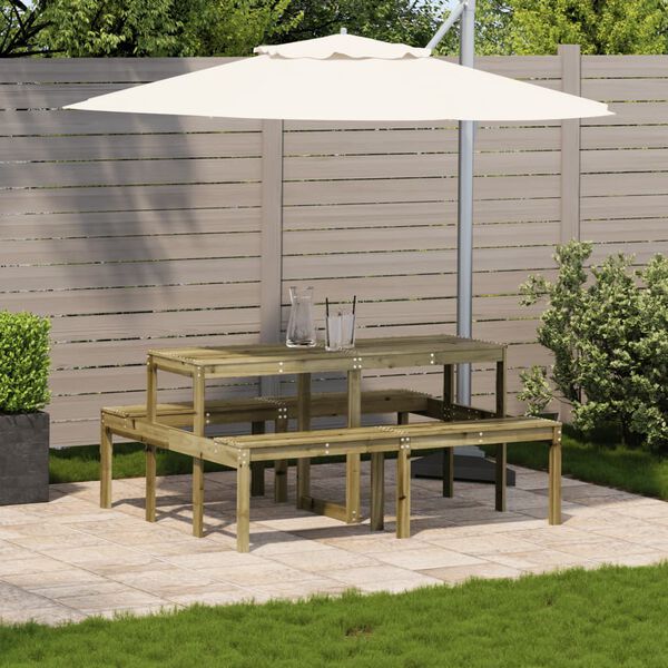 vidaXL Τραπέζι Πικνίκ 160 x 134 x 75 εκ. από Εμποτισμένο Ξύλο Πεύκου