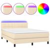 vidaXL &Kappa;&rho;&epsilon;&beta;ά&tau;&iota; Boxspring &mu;&epsilon; &Sigma;&tau;&rho;ώ&mu;&alpha; & LED &Kappa;&rho;&epsilon;&mu; 140x200 &epsilon;&kappa;. &Upsilon;&phi;&alpha;&sigma;&mu;ά&tau;&iota;&nu;&omicron;