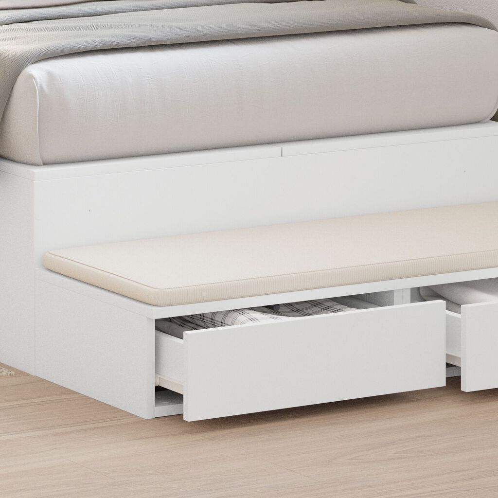 vidaXL Κιβώτια Κρεβατιών Λευκού Χρώματος 100x36,5x16,5 εκ. Φτιαγμένα από Ξύλο