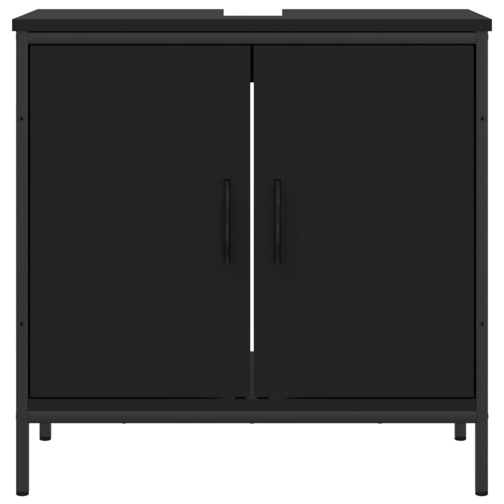 vidaXL Ντουλάπι Νιπτήρα Μπάνιου Μαύρο 60x30x60 εκ. Επεξεργασμένο Ξύλο