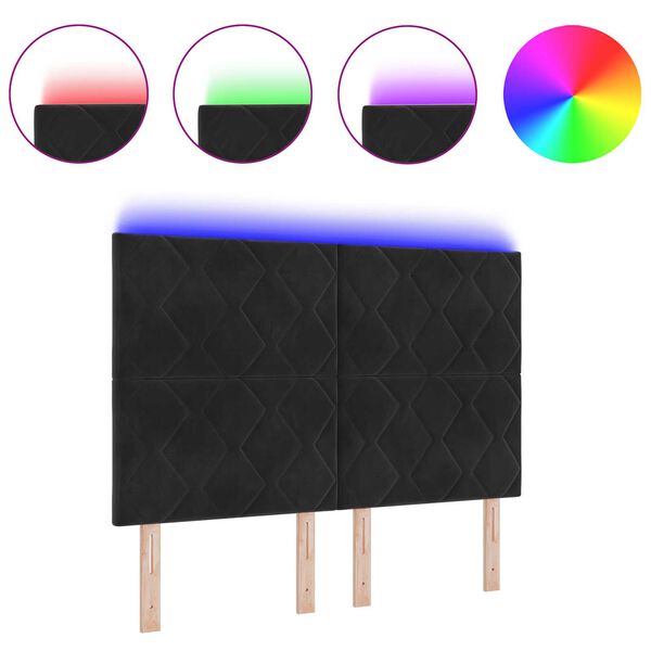 vidaXL Κεφαλάρι LED , σχέδιο διαμαντένιων κύβων, μαύρο, 144 εκ.