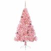 vidaXL Τεχνητό προφωτισμένο Χριστουγεννιάτικο δέντρο Ροζ 180 cm PVC