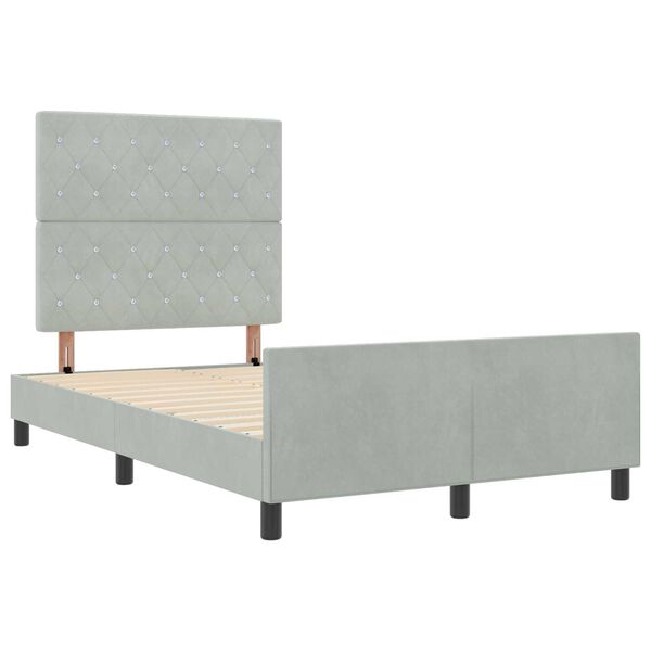 vidaXL Σκελετός Κρεβατιού Ανοιχτό γκρι 120 x 190 cm Βελούδο