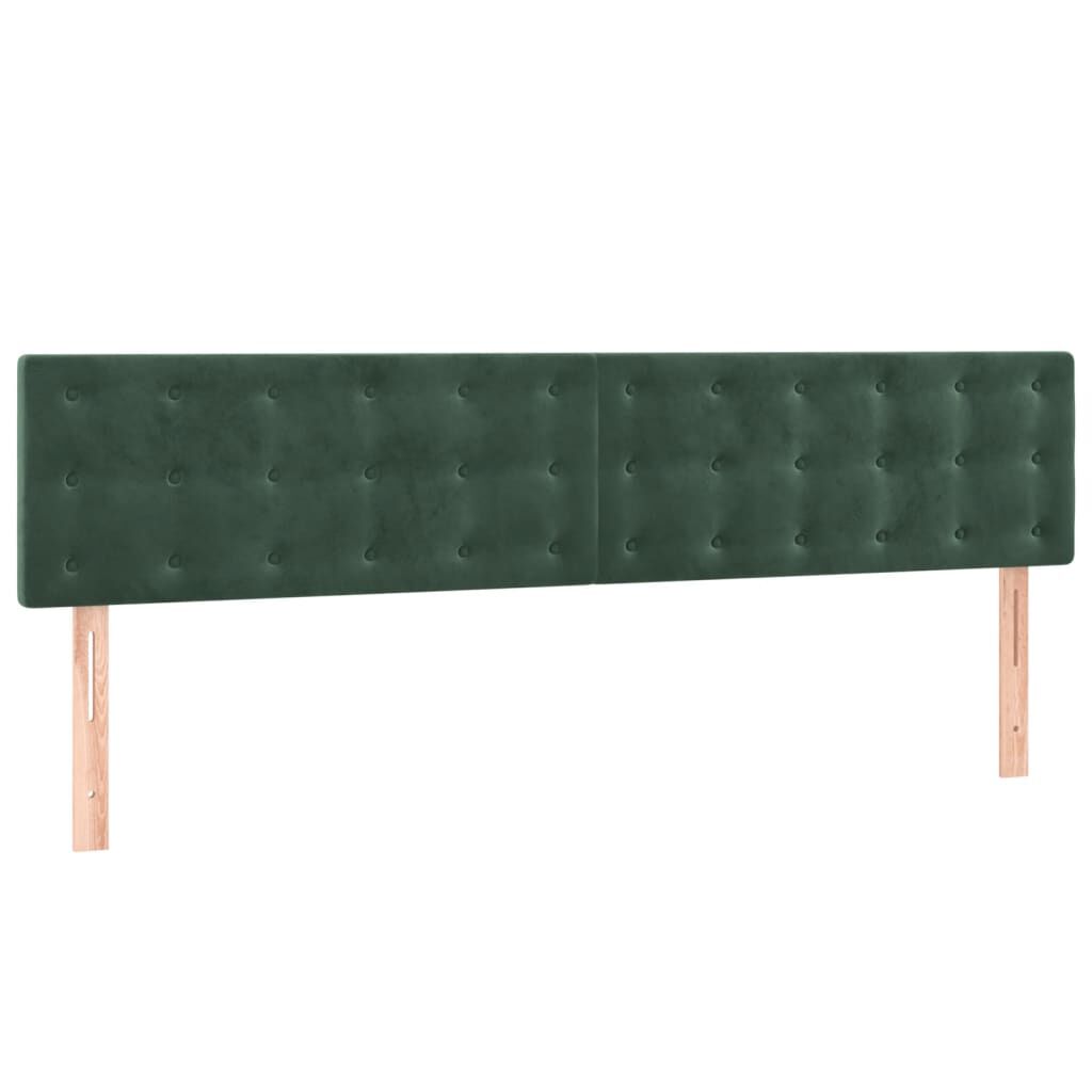 vidaXL Κρεβάτι Boxspring με Στρώμα Σκούρο Πράσινο 180x200εκ. Βελούδινο