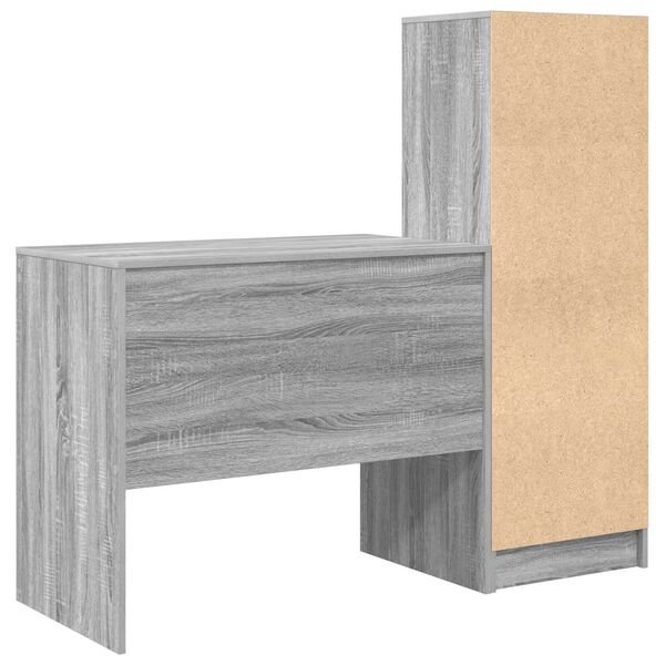 vidaXL Γραφείο με αποθηκευτικό χώρο 2 pcs Γκρι sonoma 90 x 50 x 76 εκ.