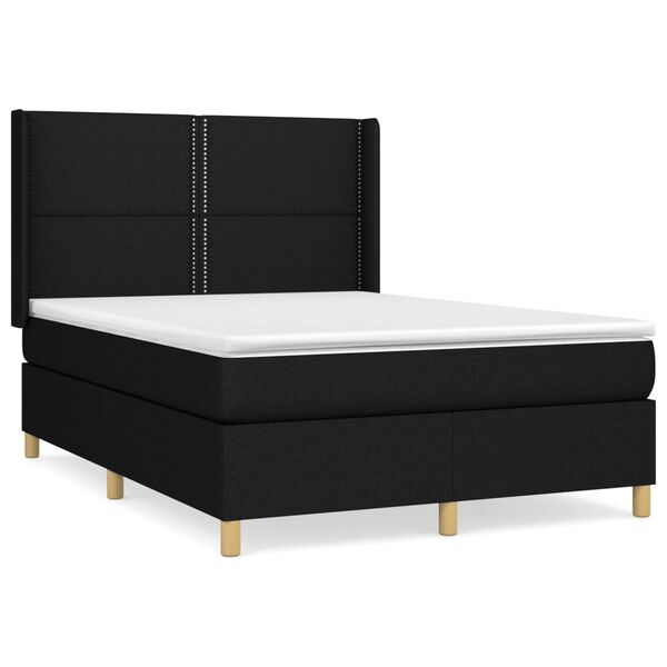vidaXL &Kappa;&rho;&epsilon;&beta;ά&tau;&iota; Boxspring &mu;&epsilon; &Sigma;&tau;&rho;ώ&mu;&alpha; &Mu;&alpha;ύ&rho;&omicron; 140x190 &epsilon;&kappa;. &Upsilon;&phi;&alpha;&sigma;&mu;ά&tau;&iota;&nu;&omicron;