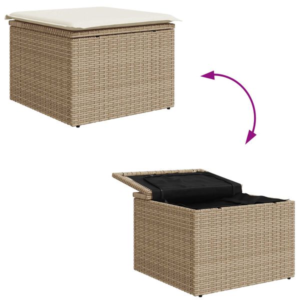 vidaXL Σετ Καναπέ Κήπου 7 pcs Μπεζ και λευκό