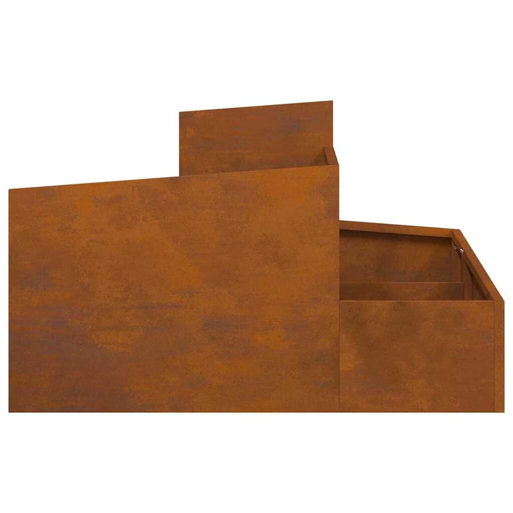 vidaXL Γλάστρα Κήπου Καφέ 80 x 80 x 50 εκ. Ατσάλι σκληρυθέν στον αέρα