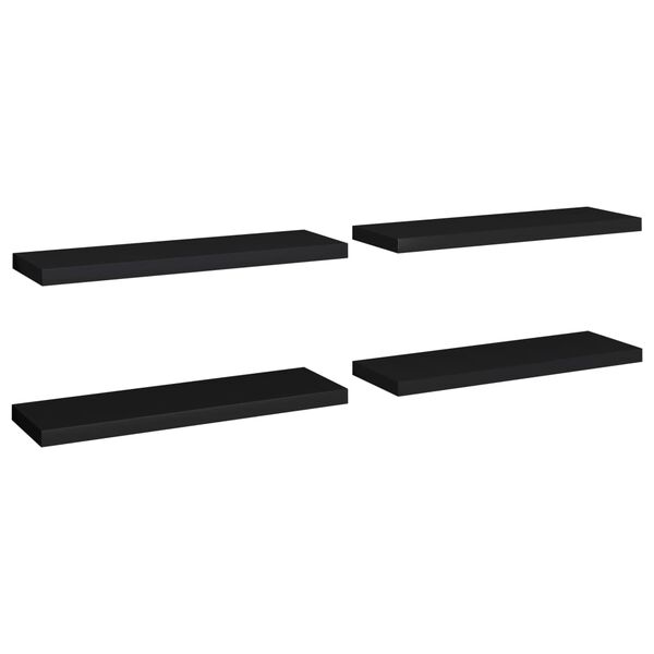 vidaXL Ράφια Τοίχου 4 τεμ. Μαύρα 80x23,5x3,8 εκ. MDF