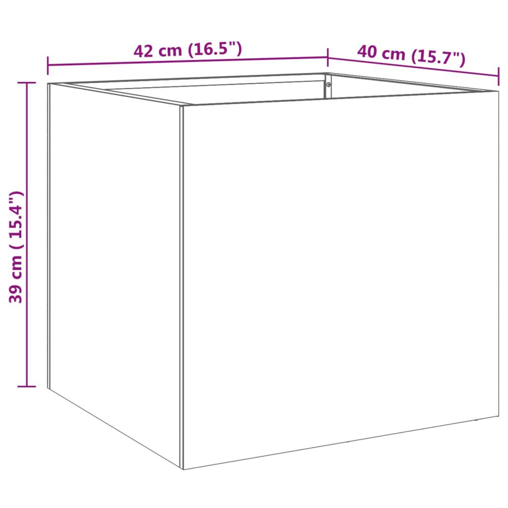 vidaXL Ζαρντινιέρα Ασημί 42 x 40 x 39 εκ. από Ανοξείδωτο Ατσάλι