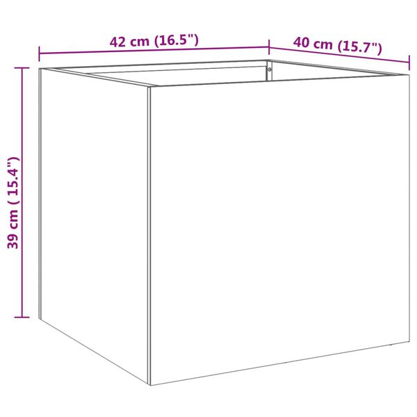 vidaXL Ζαρντινιέρα Ασημί 42 x 40 x 39 εκ. από Ανοξείδωτο Ατσάλι