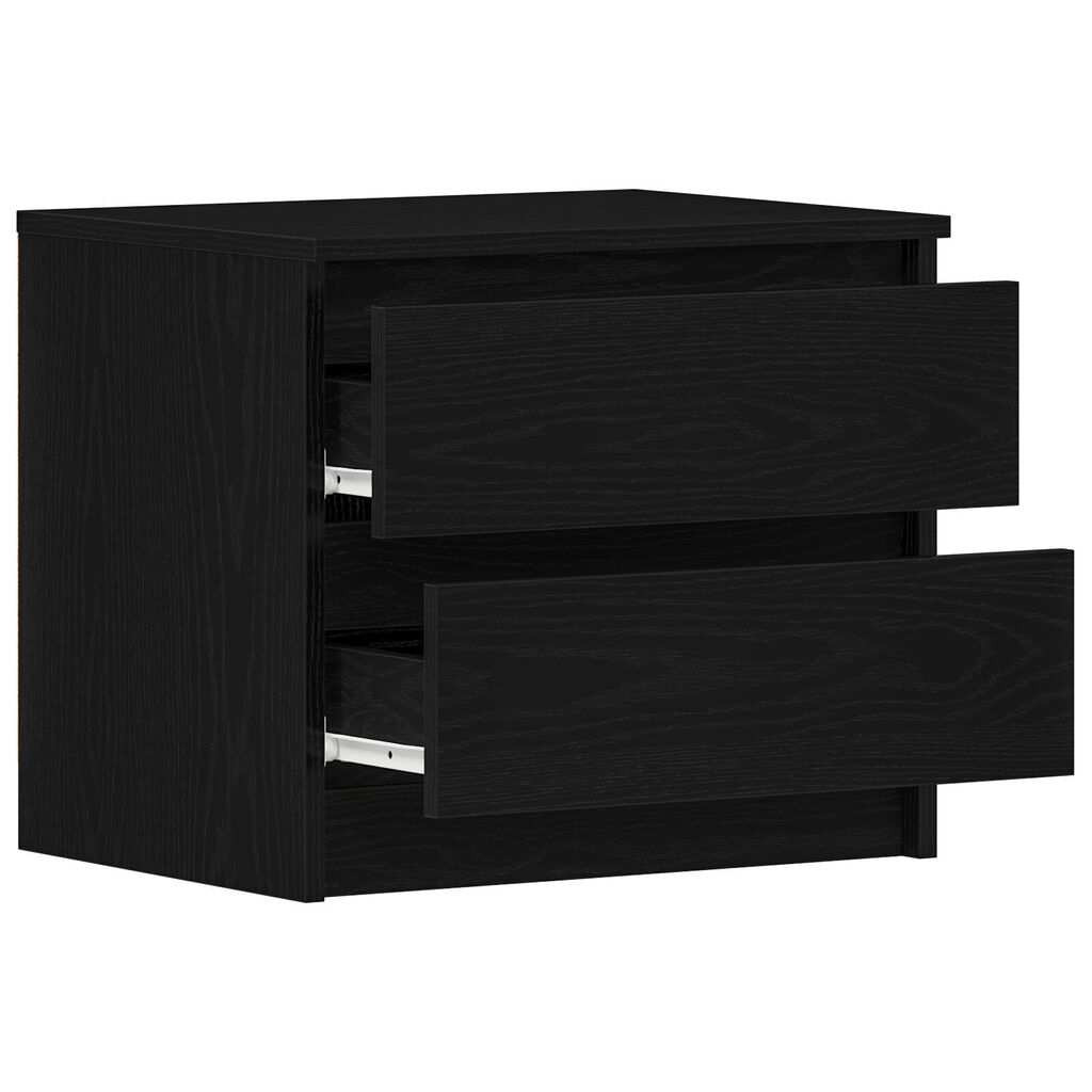 vidaXL Κομοδίνα 2 τμχ Μαύρο Δρυς 50x40x43,5 εκ Επεξεργασμένο ξύλο