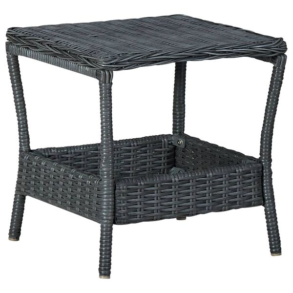 vidaXL Τραπεζάκι Κήπου Σκούρο Γκρι 45 x 45 x 46,5 εκ. Συνθετικό Ρατάν