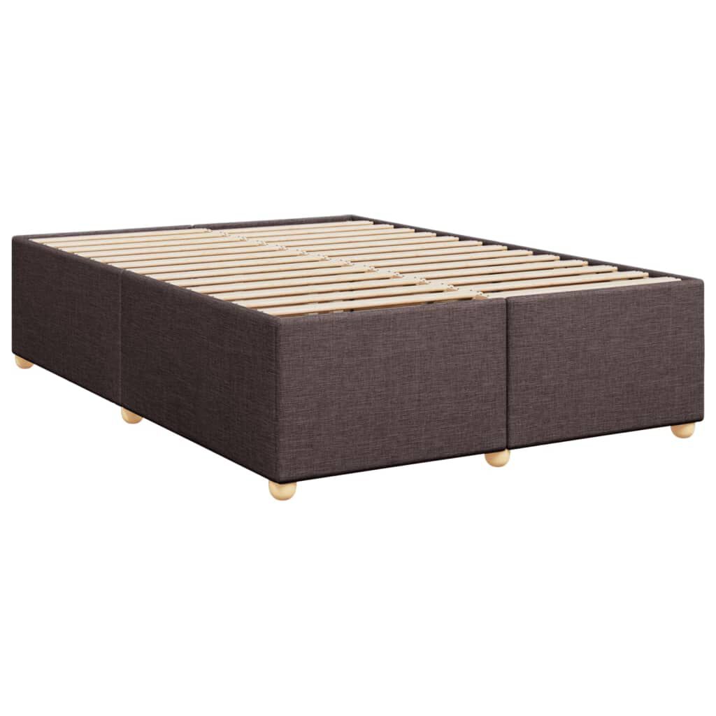 vidaXL Κρεβάτι Boxspring με Στρώμα Σκούρο Καφέ 140x200 εκ Υφασμάτινο