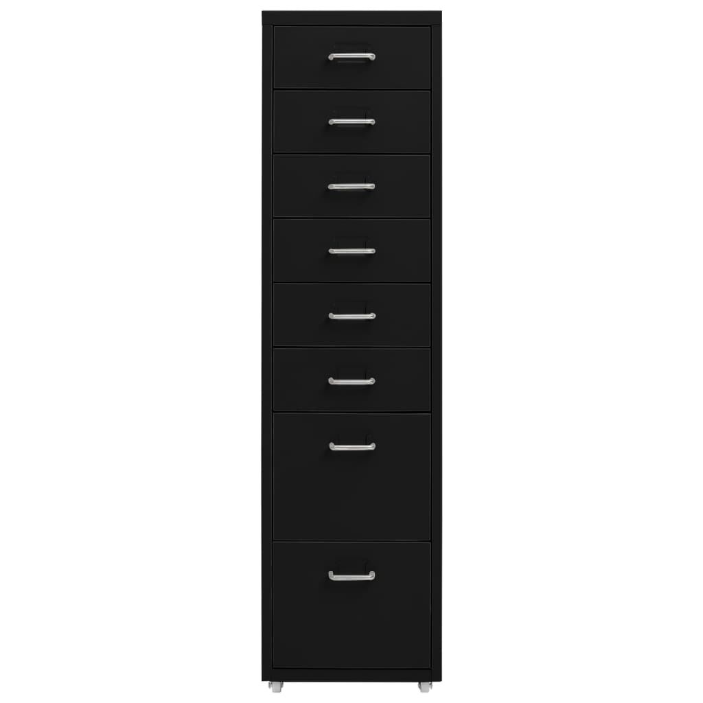 vidaXL Αρχειοθήκη Φορητή Μαύρη 28 x 41 x 109 εκ. Μεταλλική