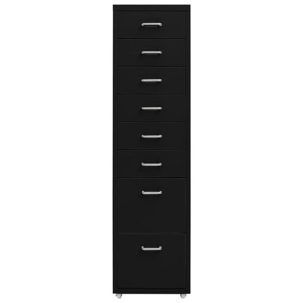 vidaXL Αρχειοθήκη Φορητή Μαύρη 28 x 41 x 109 εκ. Μεταλλική