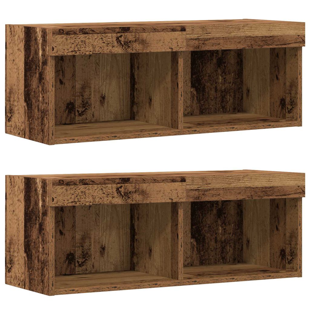 Floating Shelf 2 τεμάχια Παλαιό ξύλο 40x28.5x40 εκ Επεξεργασμένο ξύλο