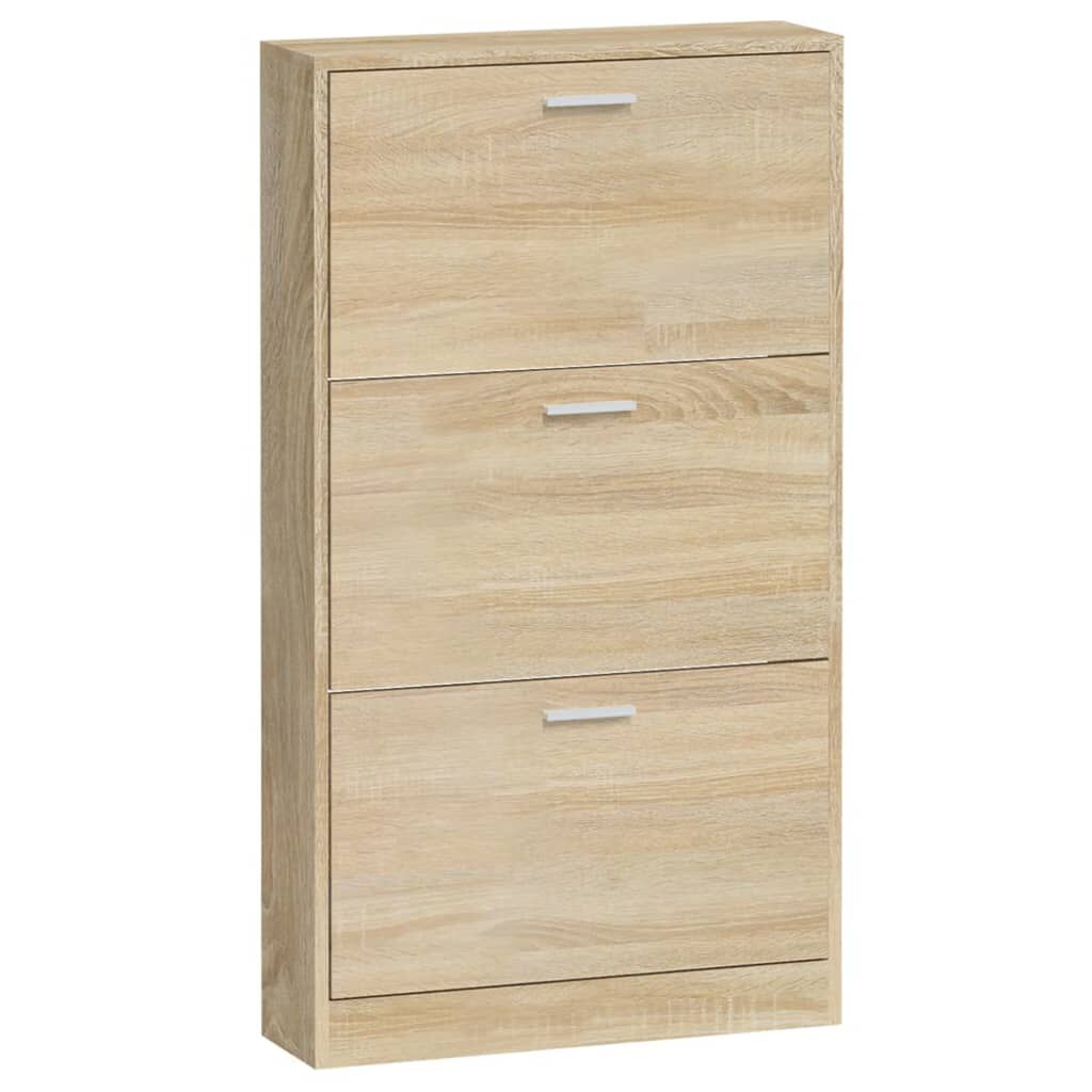 vidaXL Παπουτσοθήκη Χρώμα Δρυός 59x17x108 εκ. από Επεξεργασμένο Ξύλο