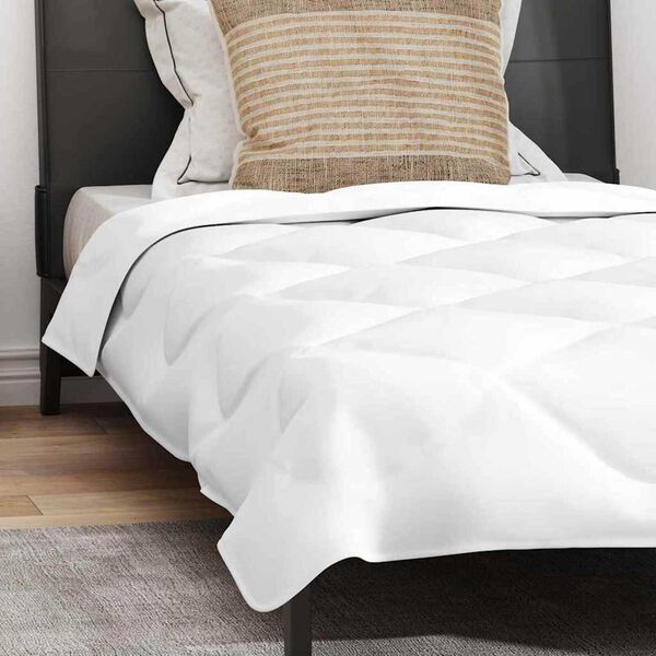 vidaXL Σετ Κουβέρτας με μαξιλάρι 2 pcs Λευκό 155 x 220 cm Μικροΐνες