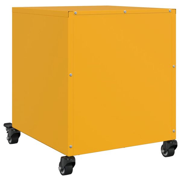 vidaXL Κομοδίνο Μουσταρδί 36x39x43,5 εκ. από Χάλυβα