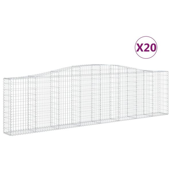 vidaXL Συρματοκιβώτια Τοξωτά 20 τεμ. 400x30x100/120 εκ. Γαλβαν. Ατσάλι