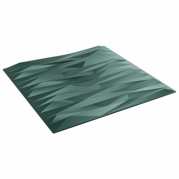 vidaXL Πάνελ Τοίχου 12 τεμ. Πράσινη Σχέδιο Πέτρα 50 x 50 εκ. 3 μ² XPS