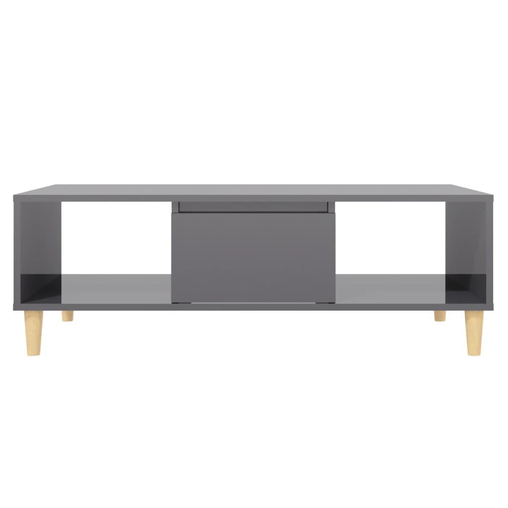 vidaXL Τραπεζάκι Σαλονιού Γυαλιστερό Γκρι 103,5x60x35 εκ. Επεξ. Ξύλο