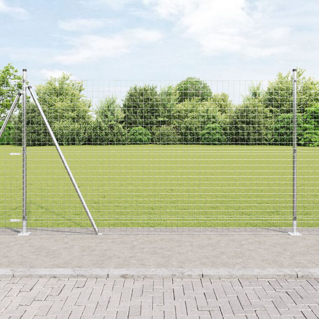vidaXL Στήλες Φρακτών με Βάσεις 52 τμχ Ø32mm 83,5cm Γαλβανισμένο Ατσάλι