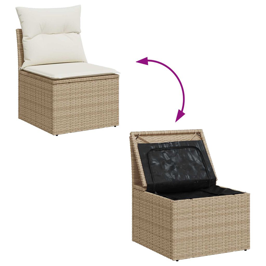 vidaXL Σετ Σαλονιού Κήπου 6 pcs Beige, λευκό 55 x 55 x 37 εκ