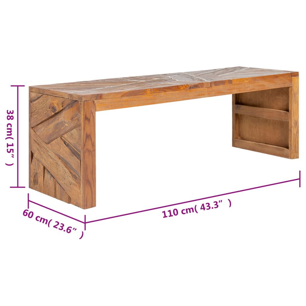 vidaXL Έπιπλο Τηλεόρασης 110 x 60 x 38 εκ. από Μασίφ Ξύλο Teak
