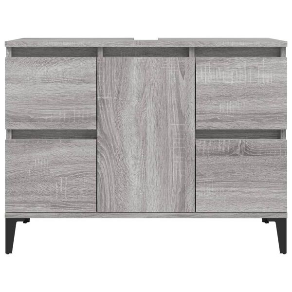 vidaXL Ντουλάπι Νιπτήρα Γκρι Sonoma 80 x 33 x 60εκ. Επεξεργασμένο Ξύλο
