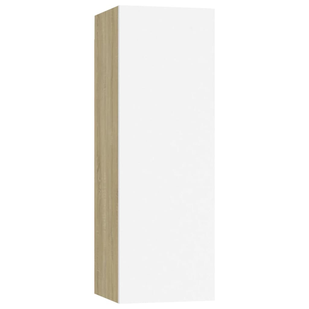 vidaXL Έπιπλο Τηλεόρασης Λευκό & Sonoma Δρυς 30,5x30x90εκ. Επεξ. Ξύλο