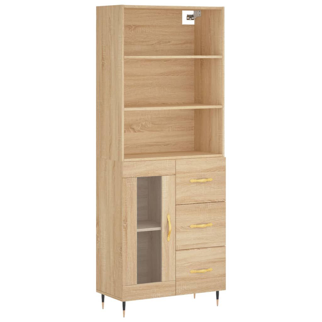 vidaXL Ντουλάπι Sonoma δρυς 69,5 x 34 x 180 εκ. από Επεξεργασμένο Ξύλο
