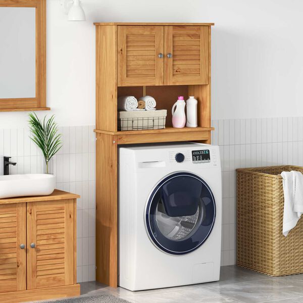 vidaXL Ντουλάπα Πλυντηρίου με ράφι με αποθήκευση με πόρτα καφέ μελί 72.5 x 27 x 161 εκ