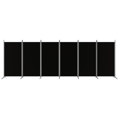 vidaXL Διαχωριστικό Δωματίου με 6 Πάνελ Μαύρο 520x180 εκ. από Ύφασμα