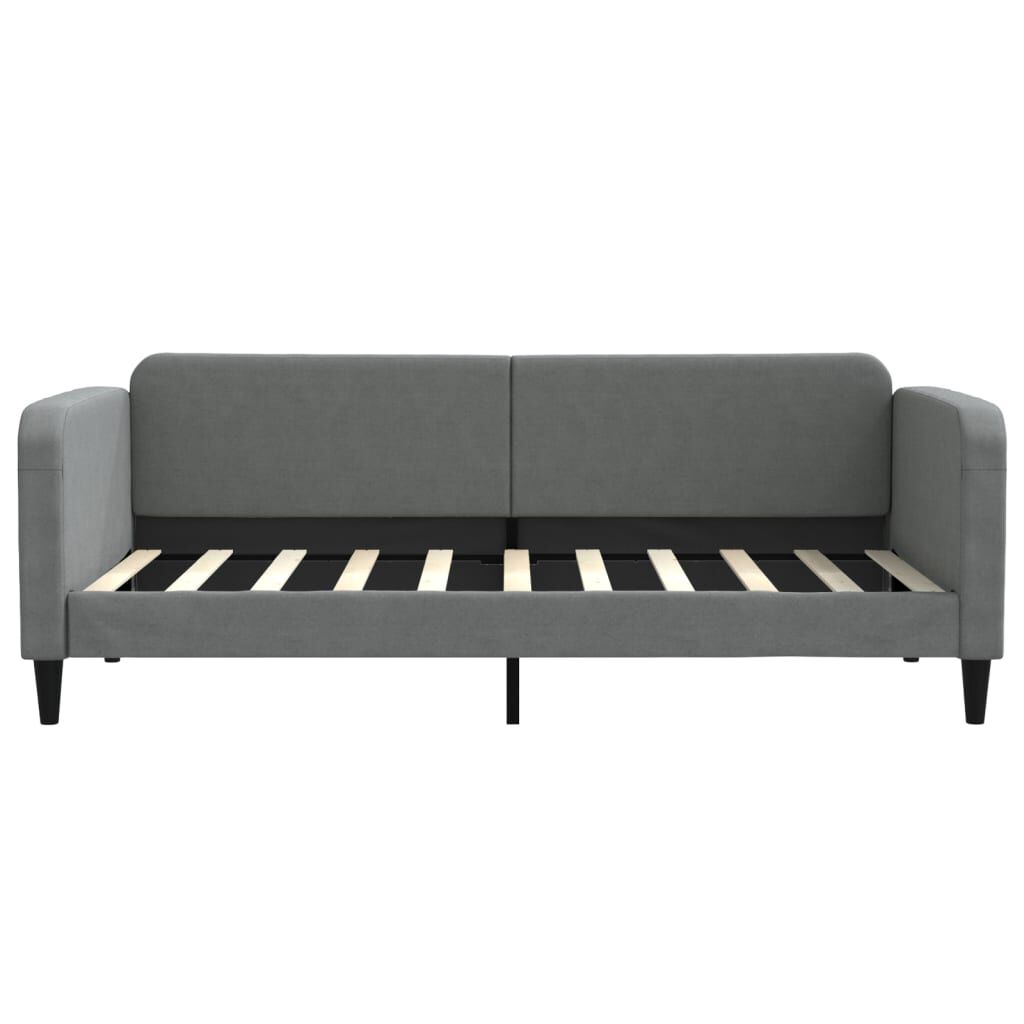 vidaXL Καναπές Κρεβάτι με Στρώμα Σκούρο Γκρι 90 x 190 εκ. Υφασμάτινο