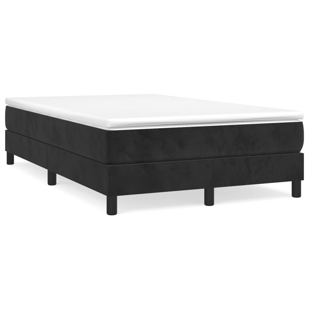 vidaXL Κρεβάτι Boxspring με Στρώμα Μαύρο 120x190 εκ. Βελούδινο