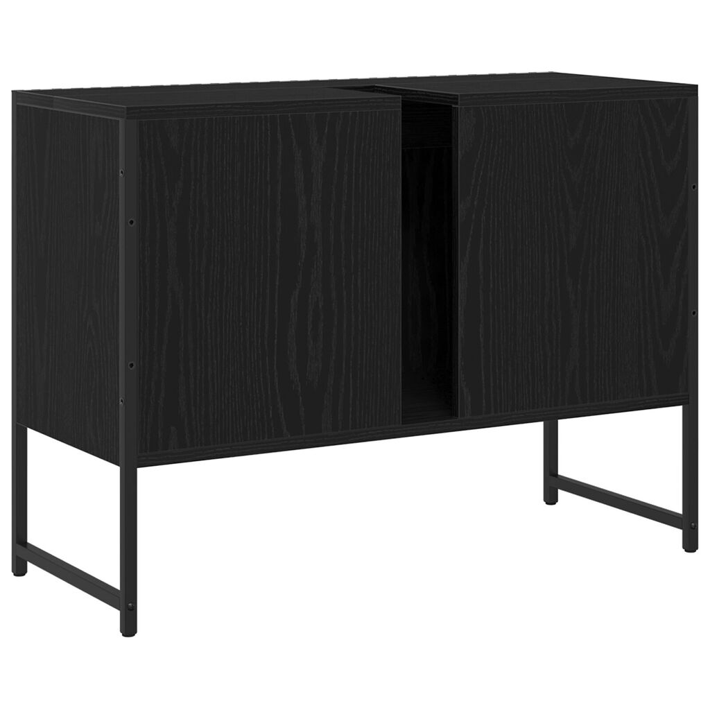 vidaXL Ντουλάπα Νιπτήρα Μπάνιου Μαύρης Δρυός 80x33x60 εκ. Μοριοσανίδες