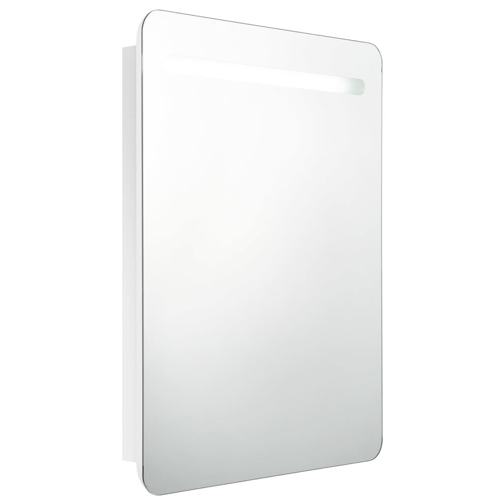 vidaXL Καθρέφτης Μπάνιου με Ντουλάπι & LED Λαμπερό Λευκό 60x11x80 εκ.