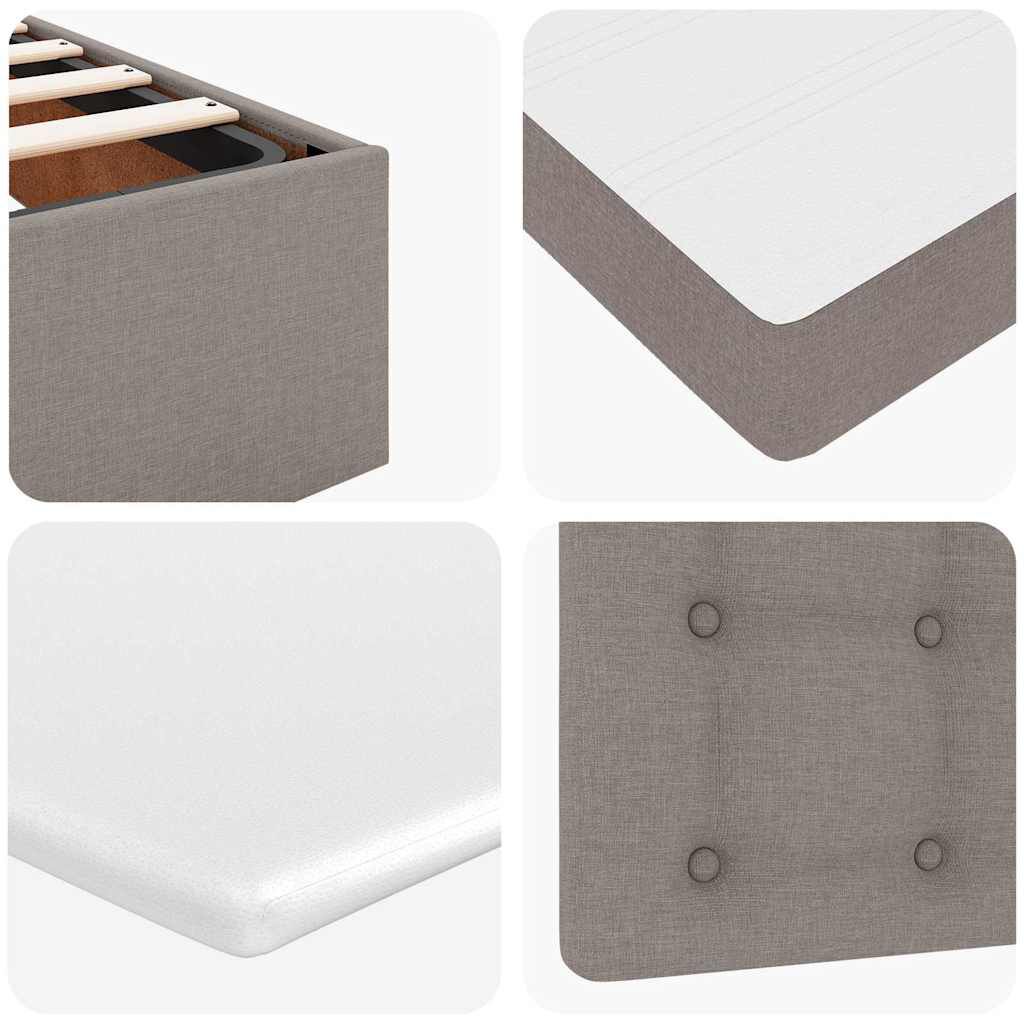 vidaXL Οθωμανικό κρεβάτι με στρώμα Taupe 180x200cm ύφασμα