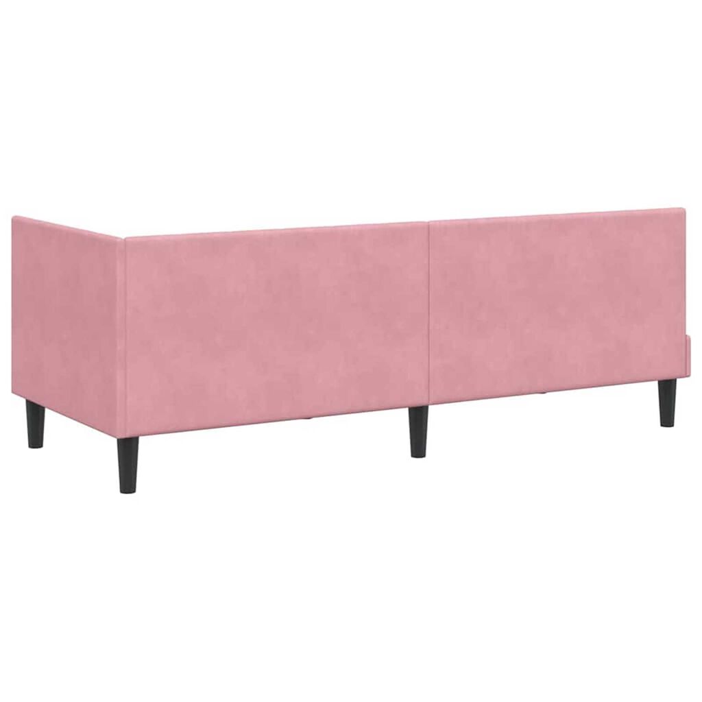 vidaXL Κρεβάτι Γωνίας με κεφαλάρι Ροζ 80 x 200 cm Βελούδο