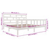 vidaXL Πλαίσιο Κρεβατιού Λευκό 200 x 200 εκ. από Μασίφ Ξύλο Πεύκου