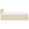 vidaXL Οθωμανικό κρεβάτι με στρώμα Cream 120x200cm ύφασμα