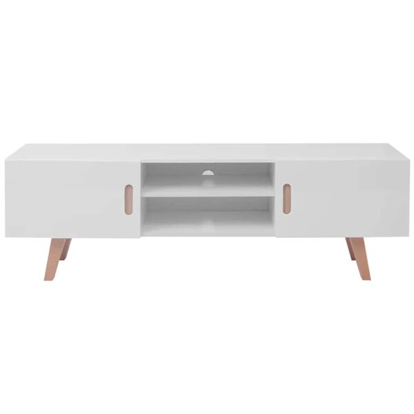 vidaXL Έπιπλο Τηλεόρασης Γυαλιστερό Λευκό 150 x 35 x 48,5 εκ. από MDF