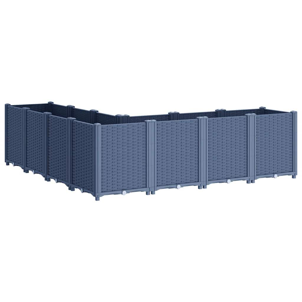 vidaXL Ζαρντινιέρα Κήπου Μπλε Γκρι 160x160x53 εκ. Πολυπροπυλένιο