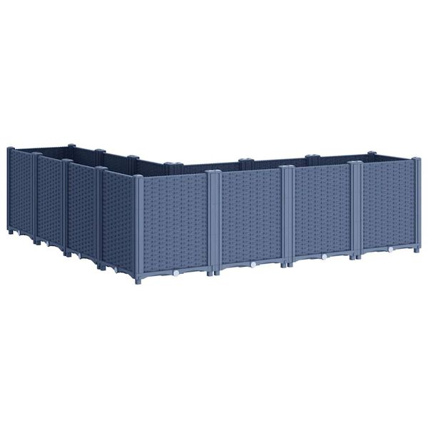 vidaXL Ζαρντινιέρα Κήπου Μπλε Γκρι 160x160x53 εκ. Πολυπροπυλένιο