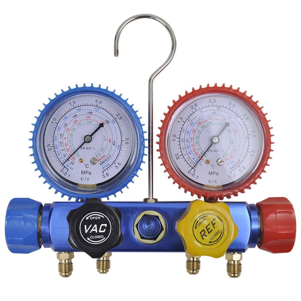 vidaXL Αντλία Κενού 100 L/min με Σετ Ελέγχου Πίεσης 4 Εξόδων σε Θήκη