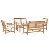 vidaXL Σετ Καναπέ Κήπου 5 pcs Φυσικό Μασίφ ξύλο teak