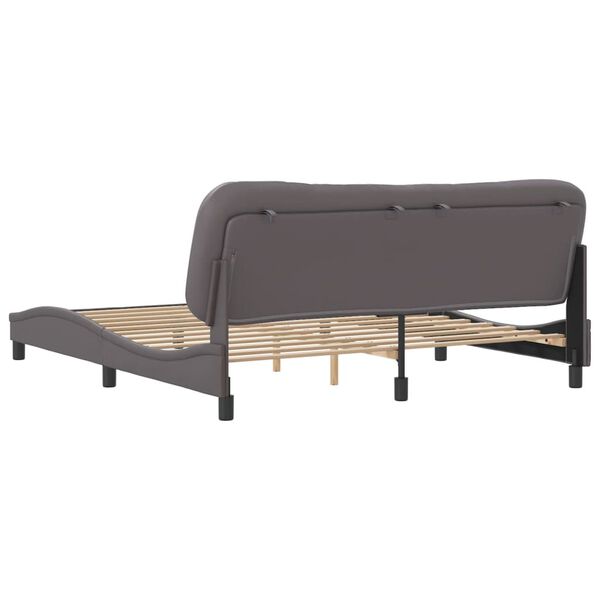 vidaXL Πλαίσιο Κρεβατιού με Κεφαλάρι Γκρι 180x200 εκ. Συνθετικό Δέρμα