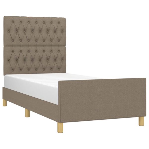 vidaXL Σκελετός Κρεβατιού Χωρίς Στρώμα Taupe 100 x 200 εκ. Υφασμάτινο